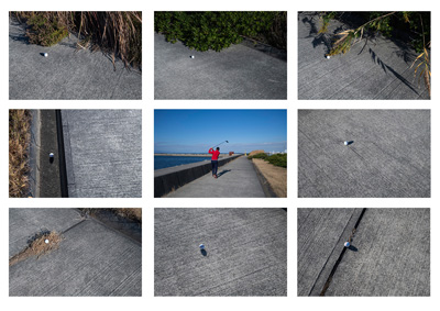 No3 par4 K人工島の地面はコンクリートで覆われたミドルホールです。両サイド海が広がり狭いフェアウエイがティーショットを難しくしています。